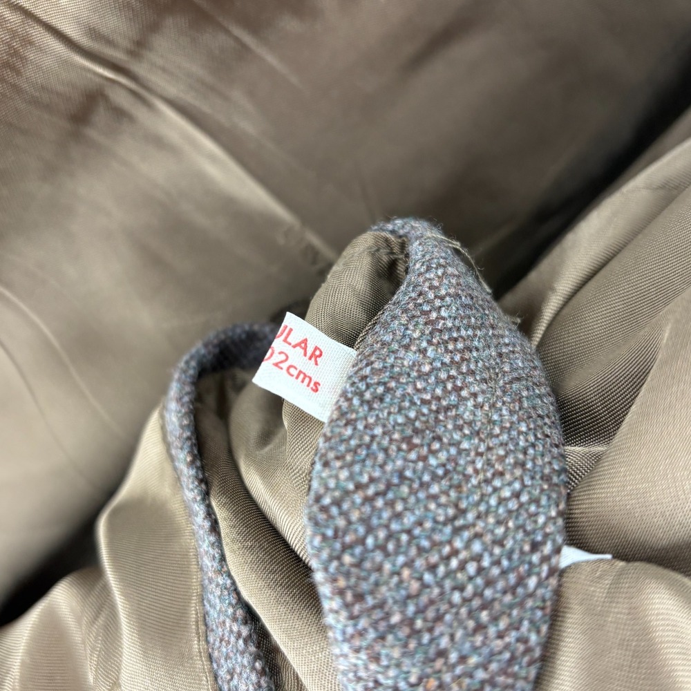 VINTAGE Orvis Blazer Mens 40 Thornproof Twist Tweed Brown Hunting Safari England - Picture 9 of 14